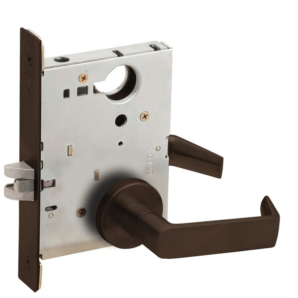 Schlage Grade 1 Passage Latch Mortise Lock, 06 Lever, A Rose, Dark Oxidized Satin Bronze Oil Rubbed Finish, L9010 06A 613 - main